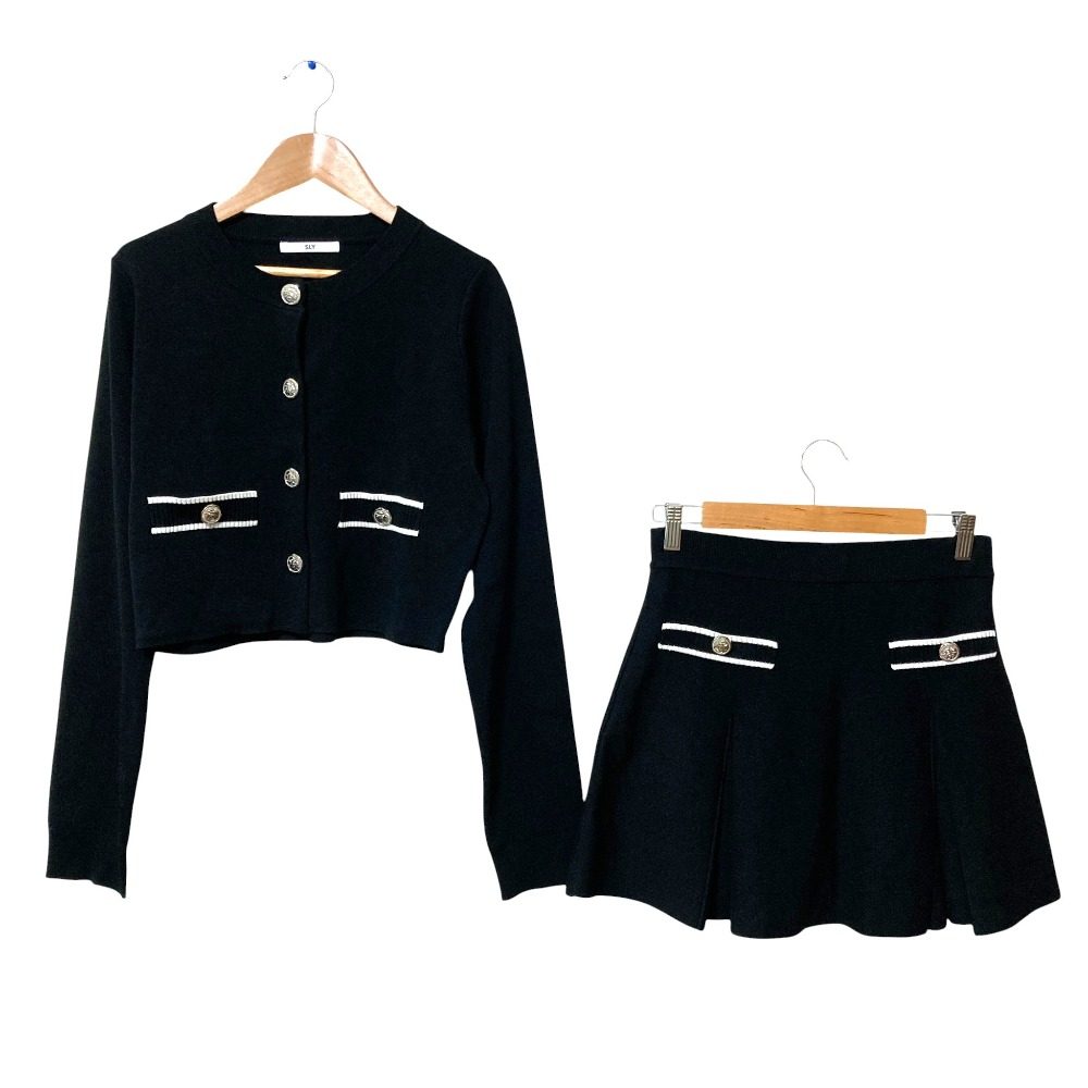 スライ MILANO RIB KNIT カーディガンスカートセット