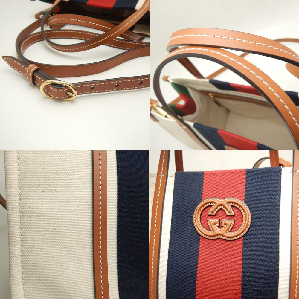 グッチ スモール キャンバス 2WAY トートバッグ 727728