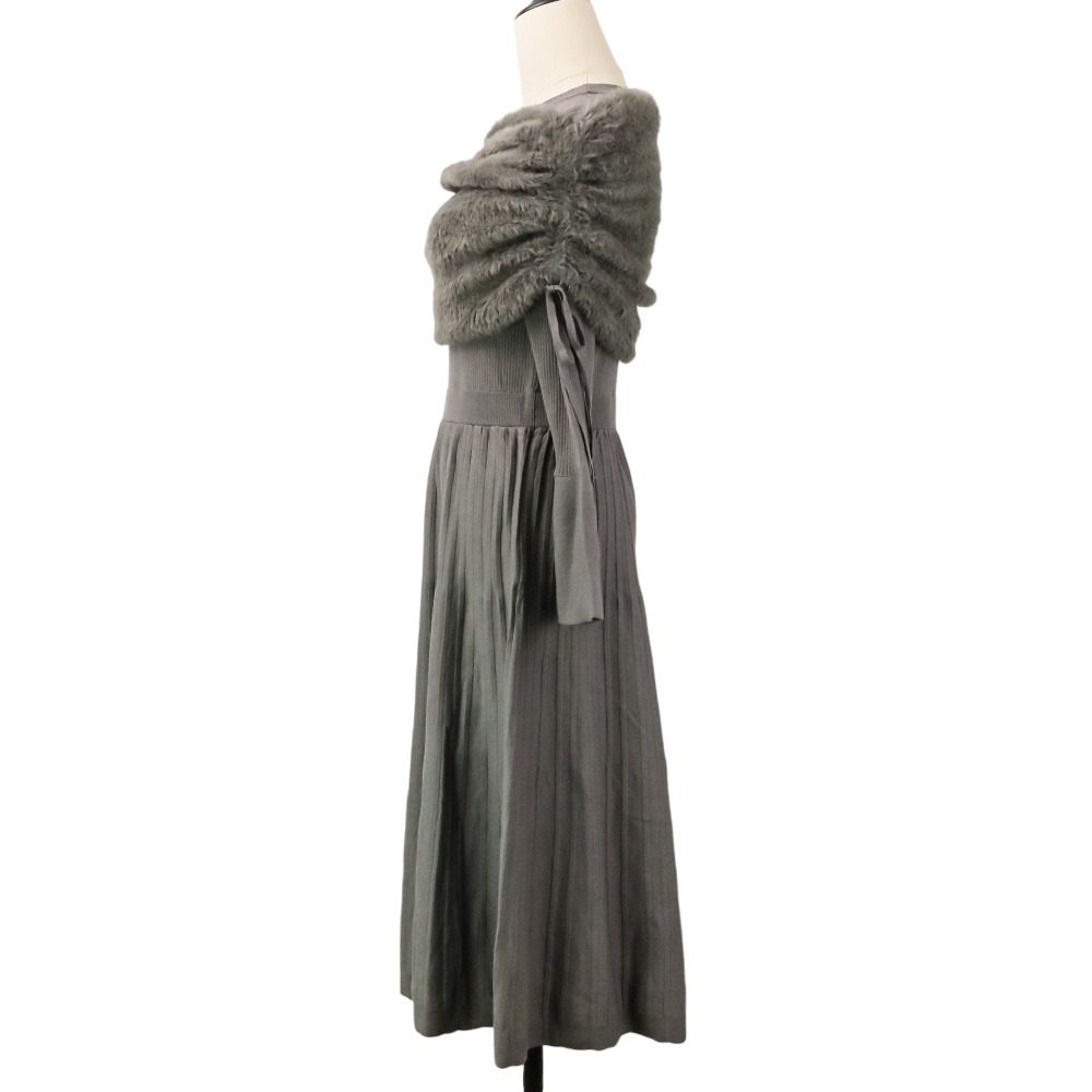 アナイ リブニットフェザーケープワンピース