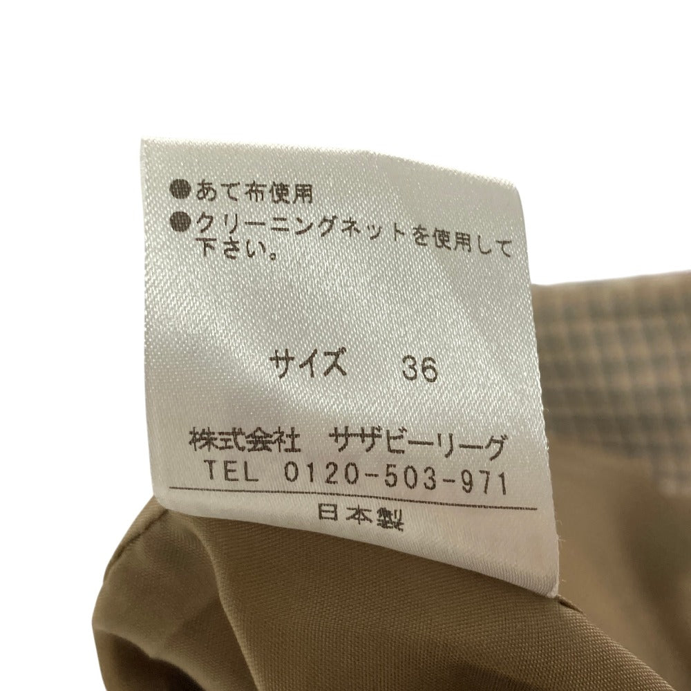 エストネーション チェックフロントボタンタイトスカート