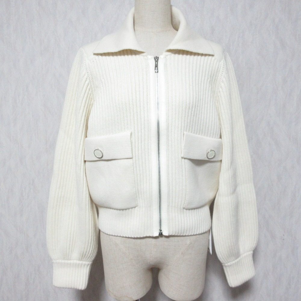 エルメス パール編みリブジャケット
