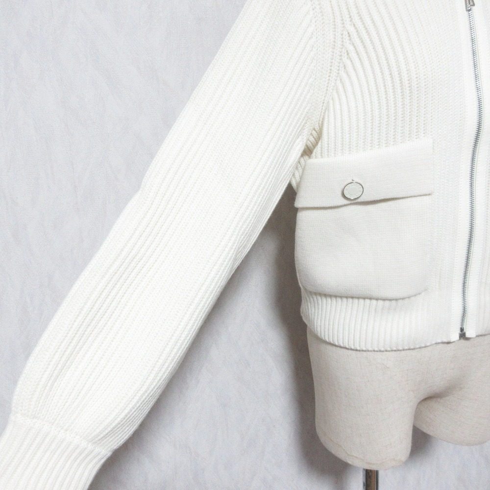 エルメス パール編みリブジャケット
