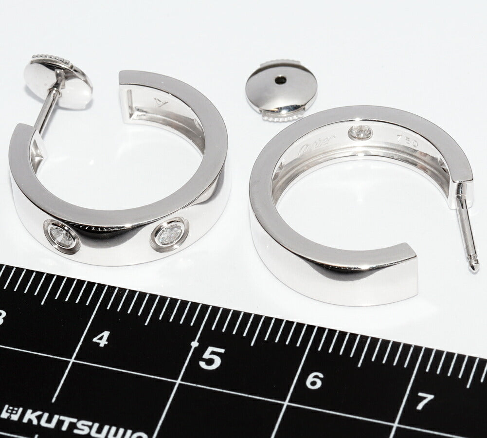 カルティエ ラブ Au750ホワイトゴールド ダイヤモンド ピアス