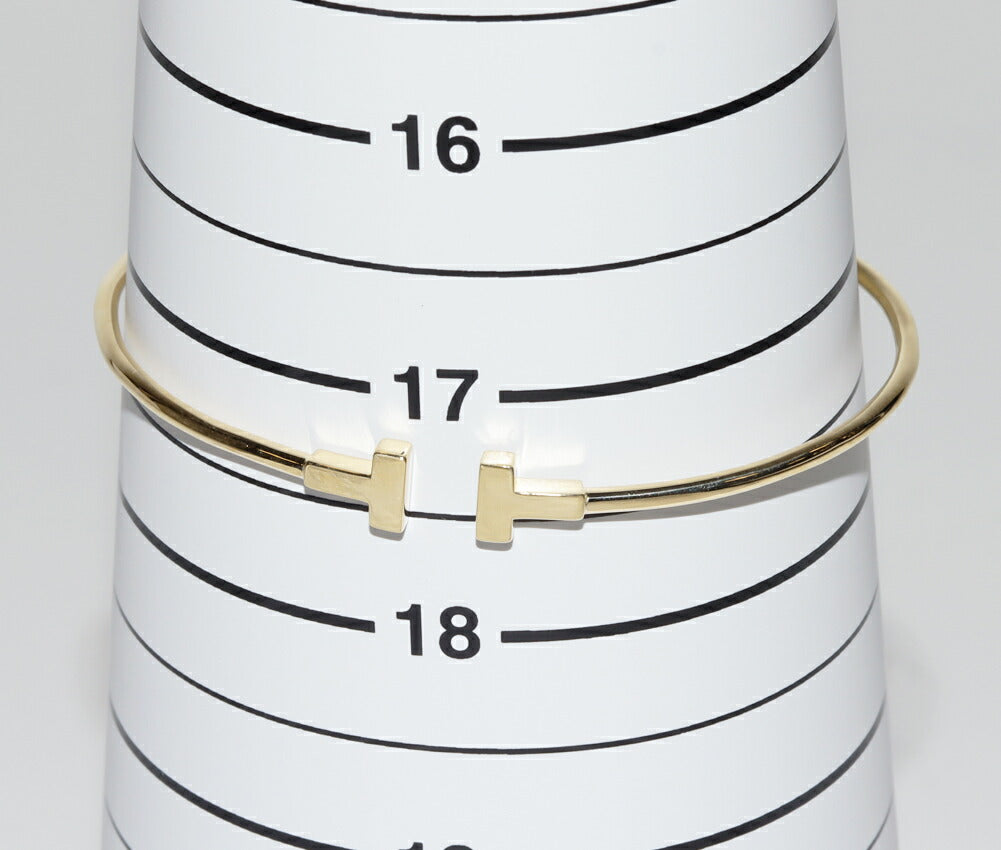 ティファニー T ナロー ワイヤー ブレスレット Au750 サイズ 17