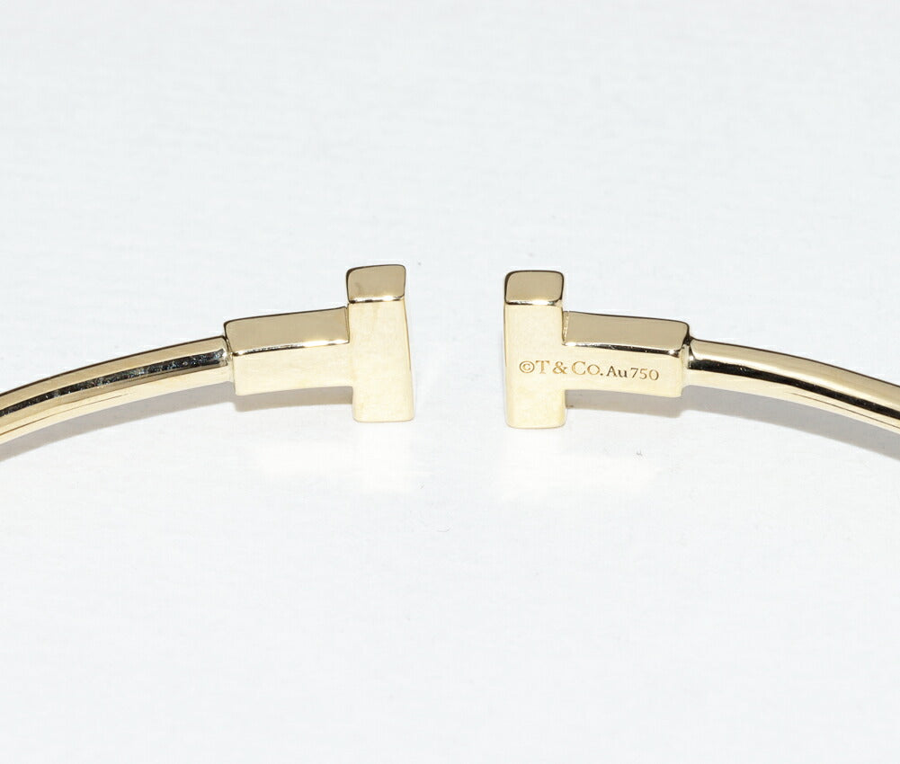 ティファニー T ナロー ワイヤー ブレスレット Au750 サイズ 17