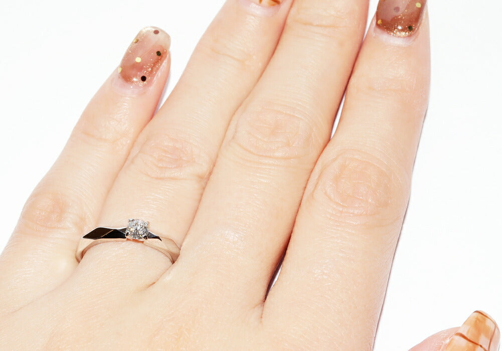 ブシュロン ファセット Pt950 ダイヤモンド リング 8号