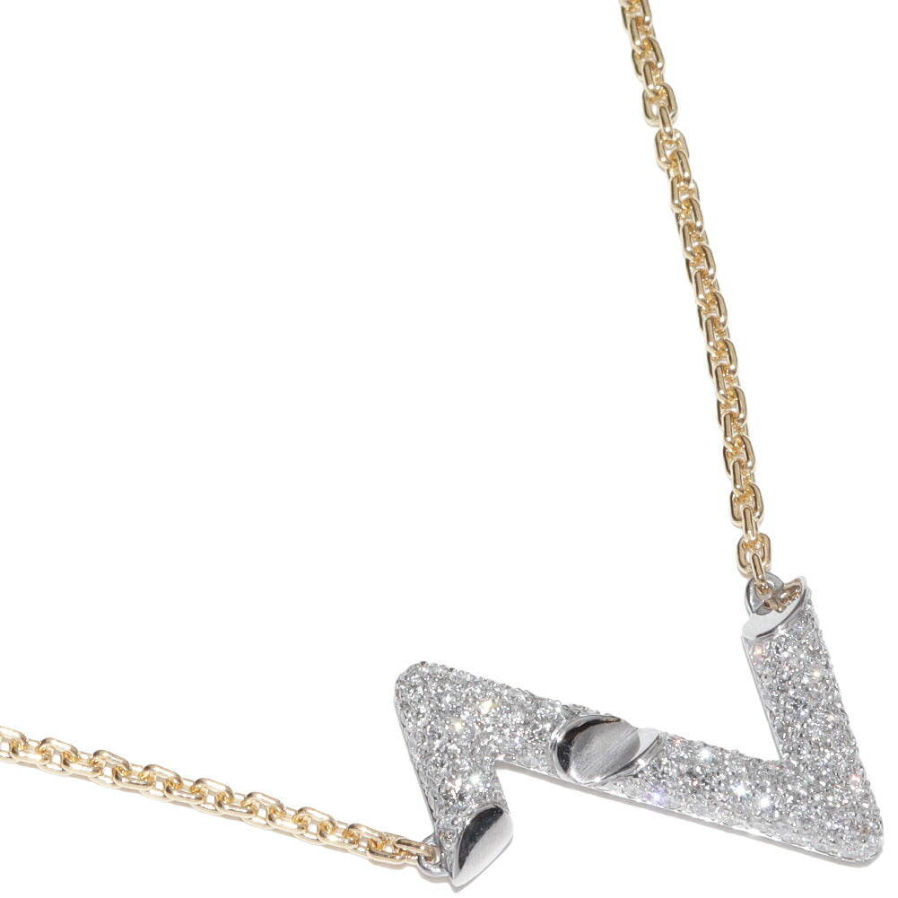 ルイヴィトン LVヴォルト アップサイドダウン K18WG K18YG ダイヤ ネックレス