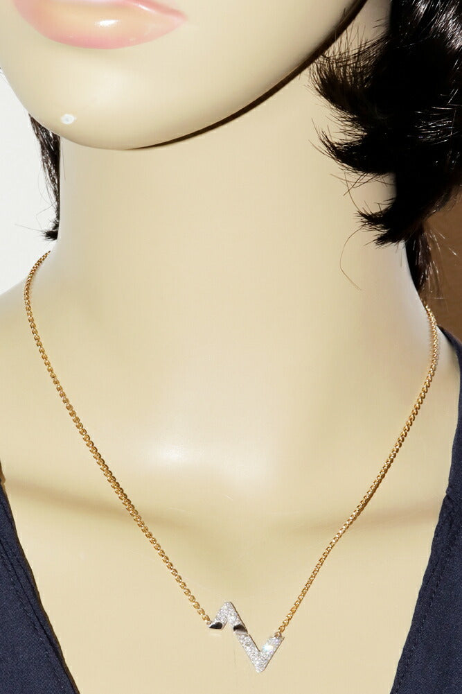 ルイヴィトン LVヴォルト アップサイドダウン K18WG K18YG ダイヤ ネックレス