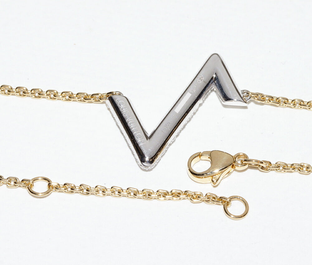 ルイヴィトン LVヴォルト アップサイドダウン K18WG K18YG ダイヤ ネックレス