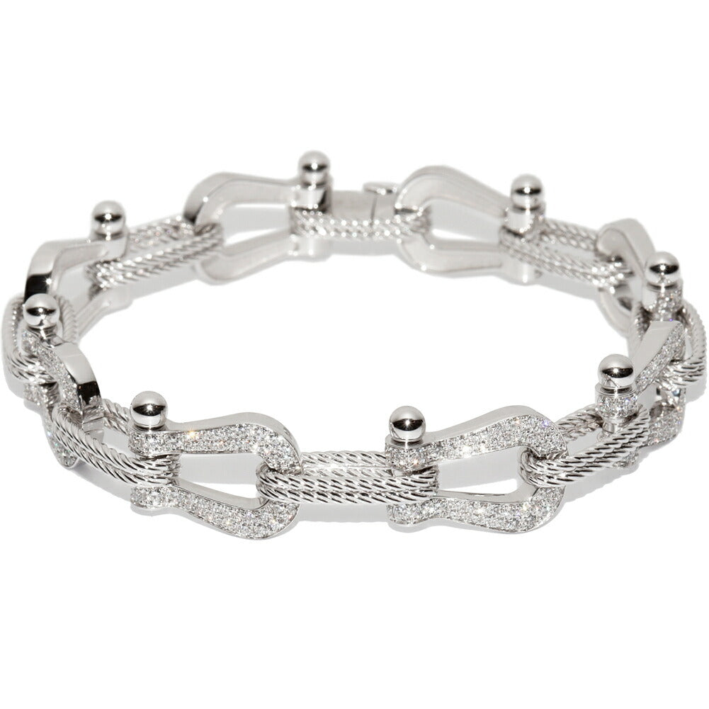 フレッド フォース10 K18WGフルパヴェダイヤブレスレット 18号