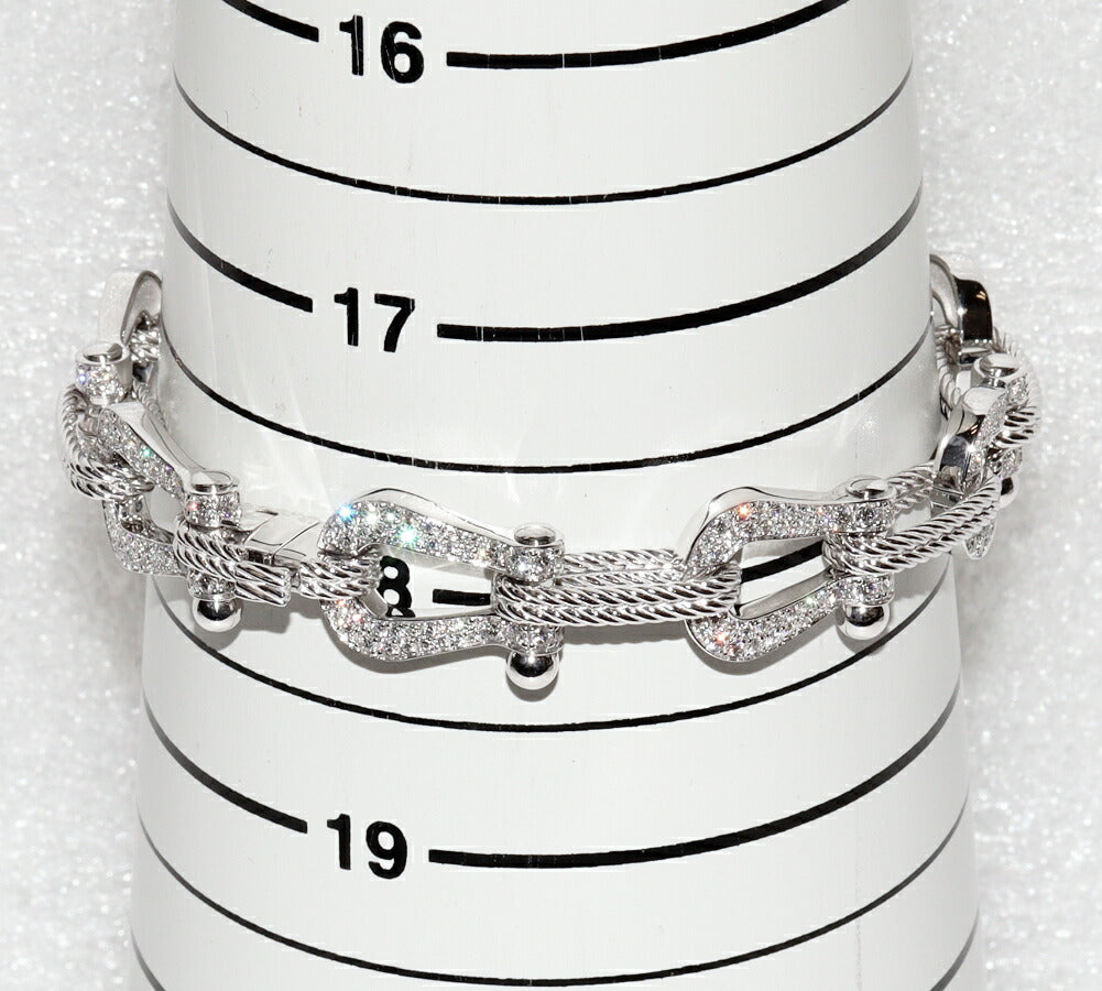 フレッド フォース10 K18WGフルパヴェダイヤブレスレット 18号