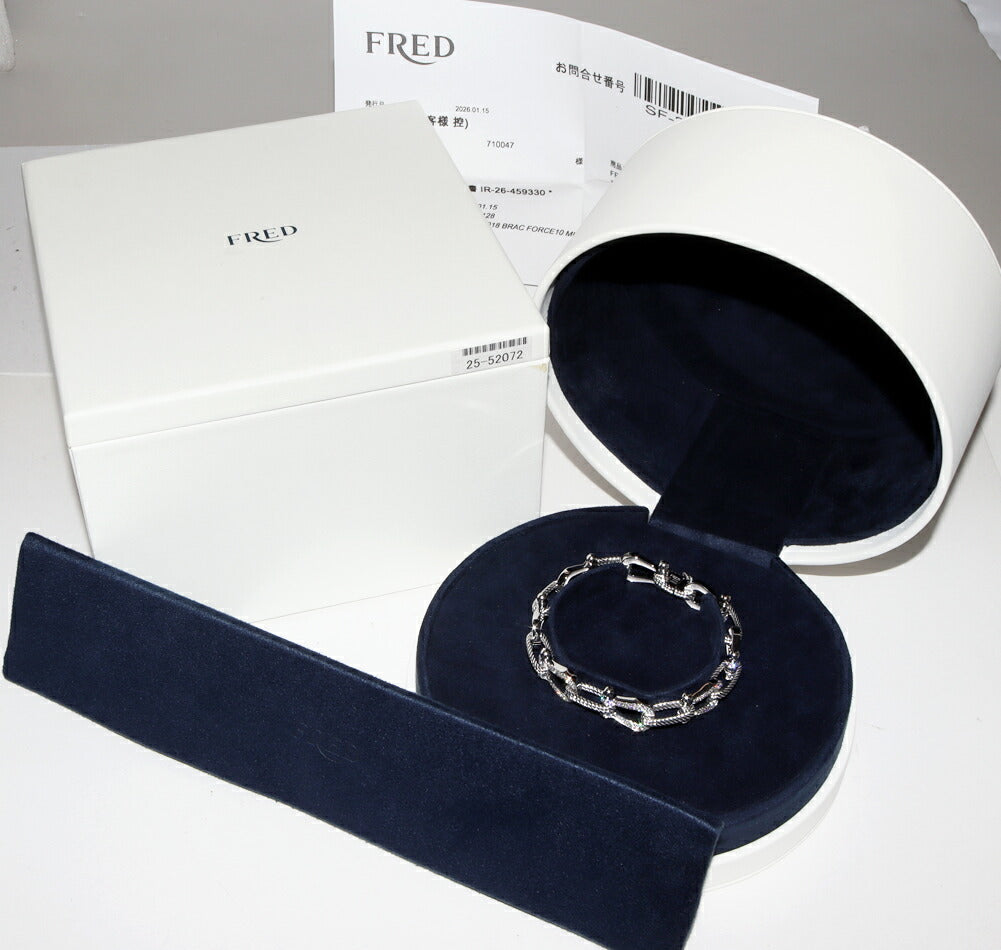 フレッド フォース10 K18WGフルパヴェダイヤブレスレット 18号