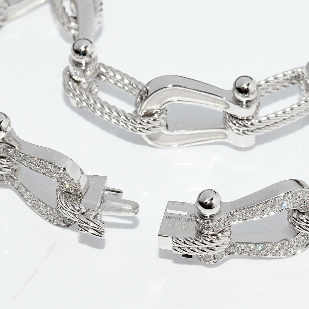 フレッド フォース10 K18WGフルパヴェダイヤブレスレット 18号