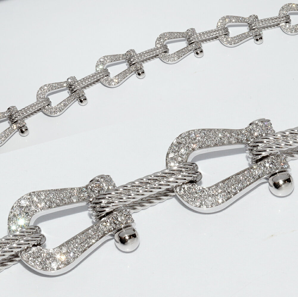 フレッド フォース10 K18WGフルパヴェダイヤブレスレット 18号