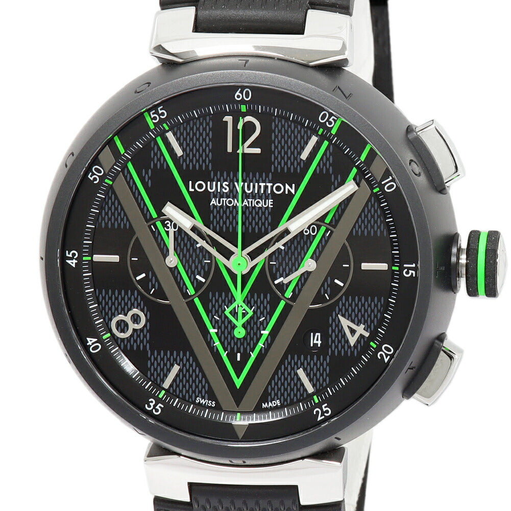 ルイヴィトン タンブール ダミエグラフィット ステンレス クロノグラフ