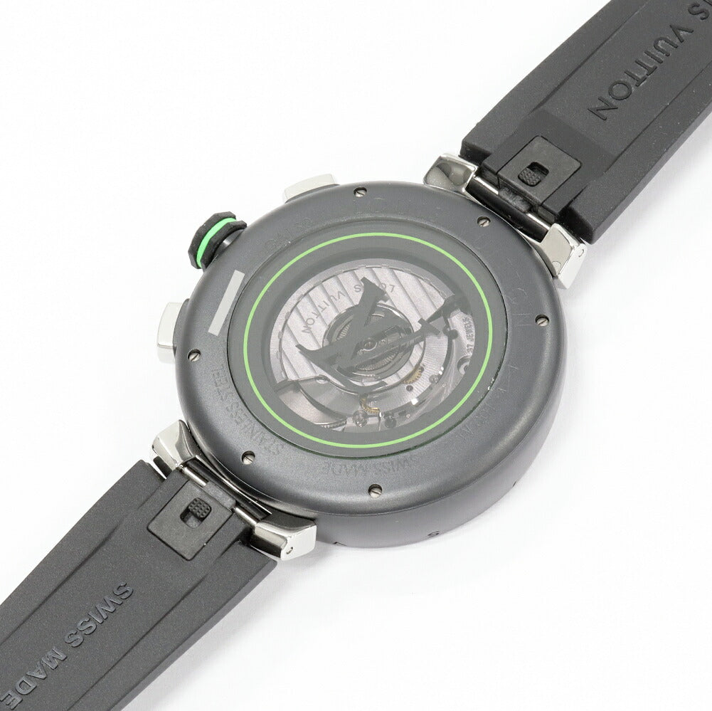 ルイヴィトン タンブール ダミエグラフィット ステンレス クロノグラフ