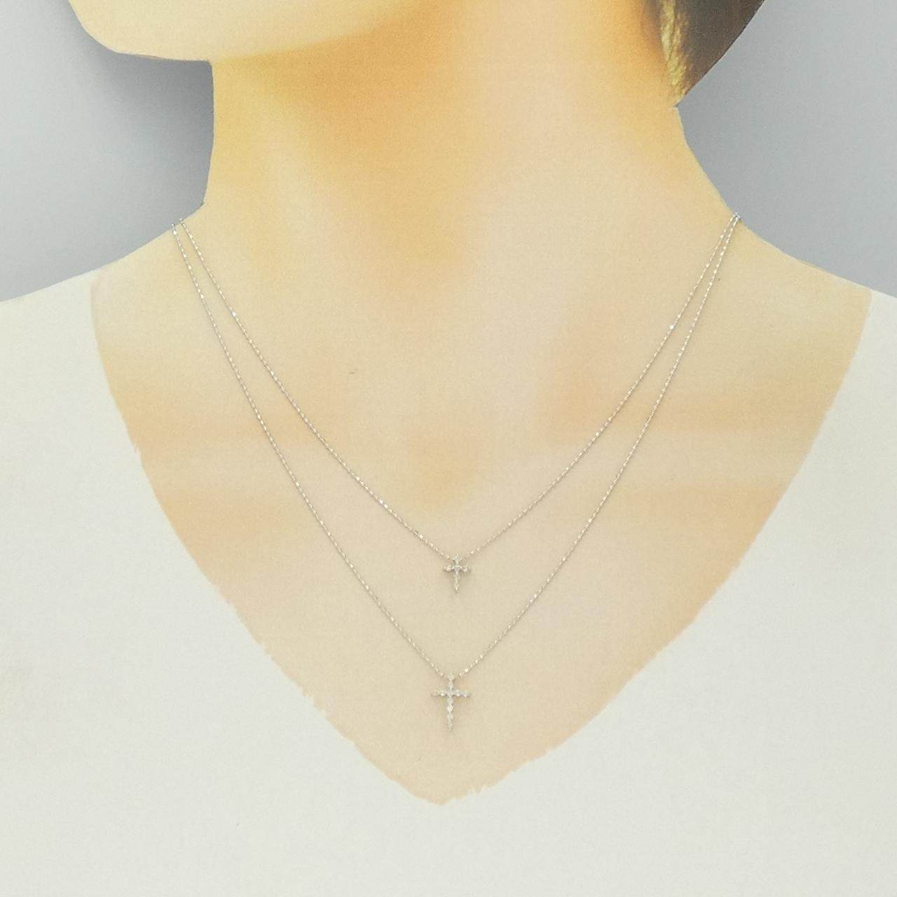 Au750ダイヤモンドクロスネックレス