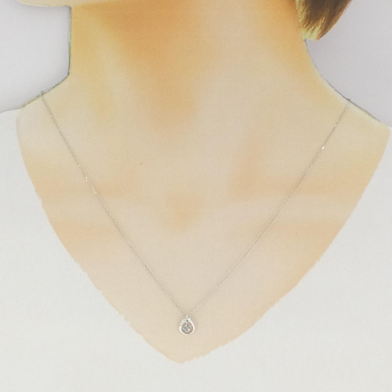 K10ホワイトゴールドアクアマリンネックレス