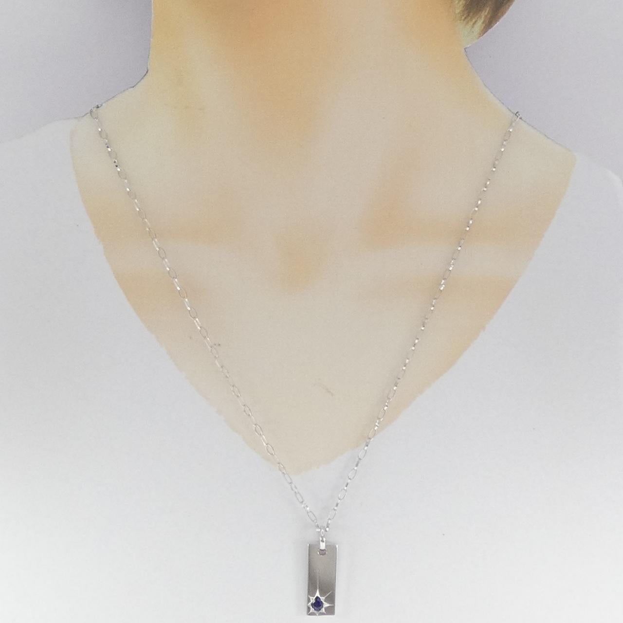 K10 ホワイト ゴールド サファイア ネックレス