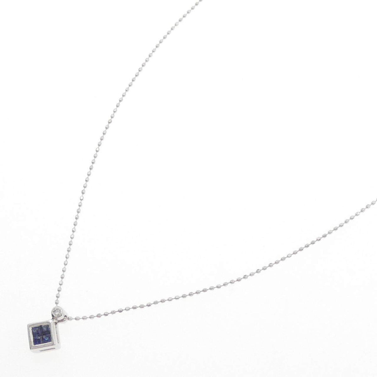 Au750ホワイトゴールドサファイアダイヤモンドネックレス