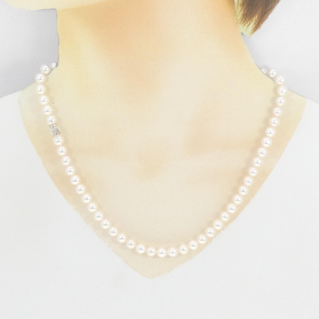 ミキモト アコヤ パール Au750 ホワイト ゴールド ネックレス