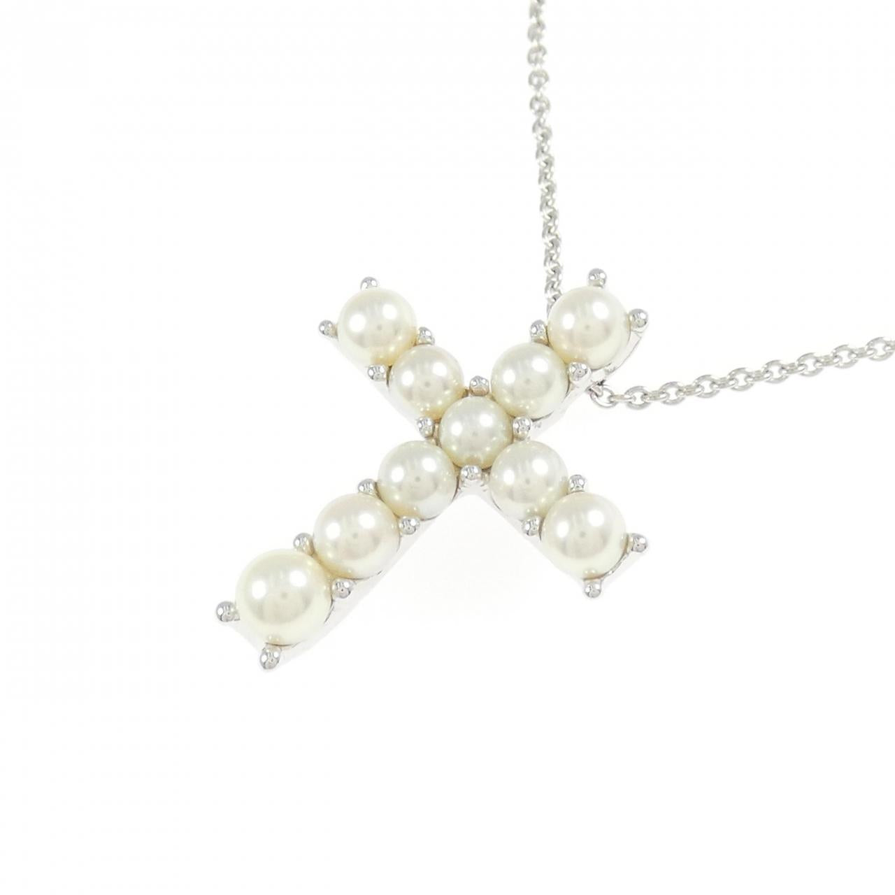 ミキモト アコヤ パール Au750 ホワイト ゴールド ネックレス