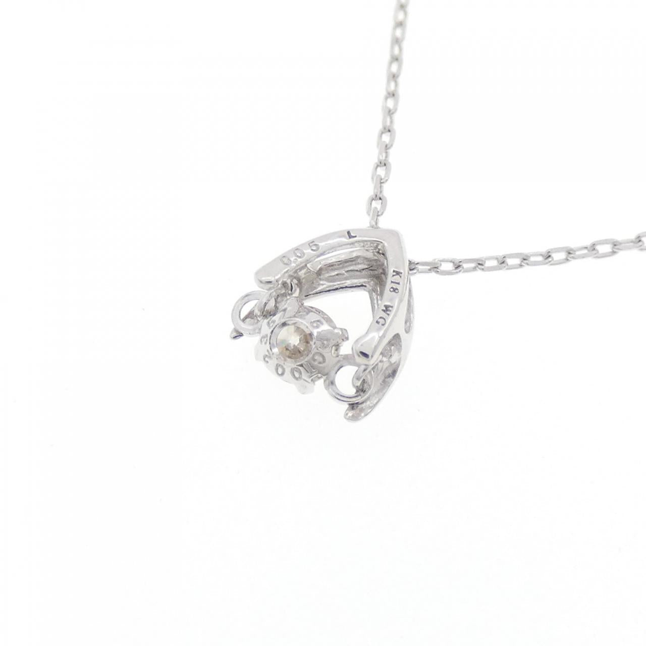 K18 ホワイト ゴールド ダイヤモンド ネックレス