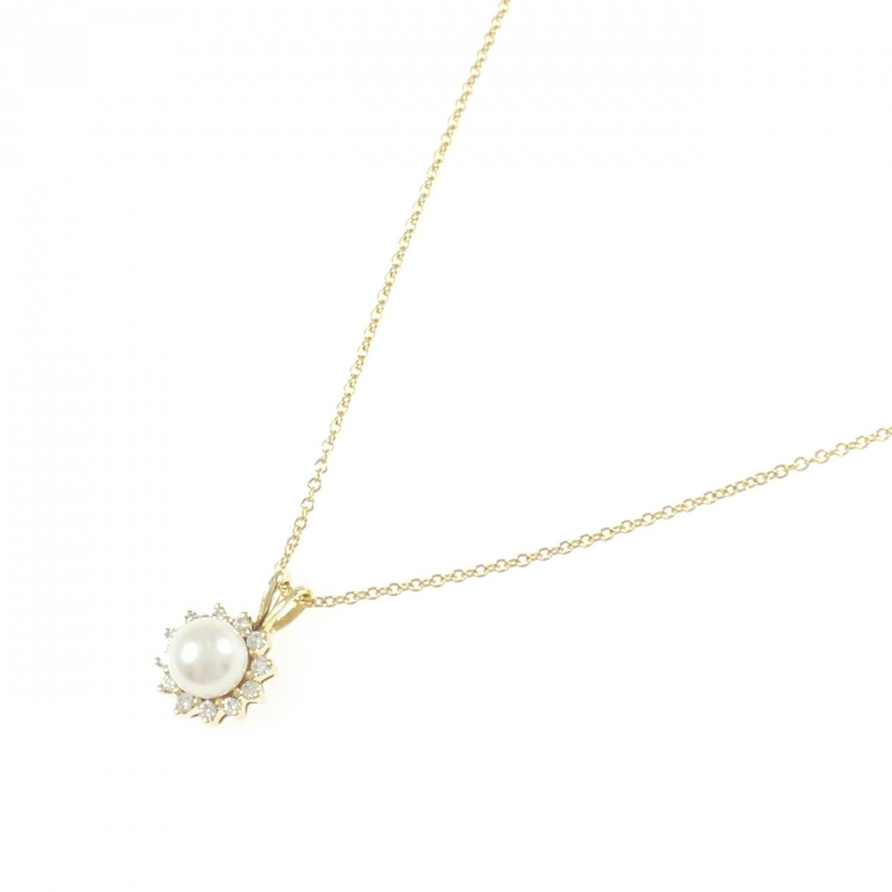 ティファニー 750イエローゴールド アコヤパール ダイヤモンド ネックレス