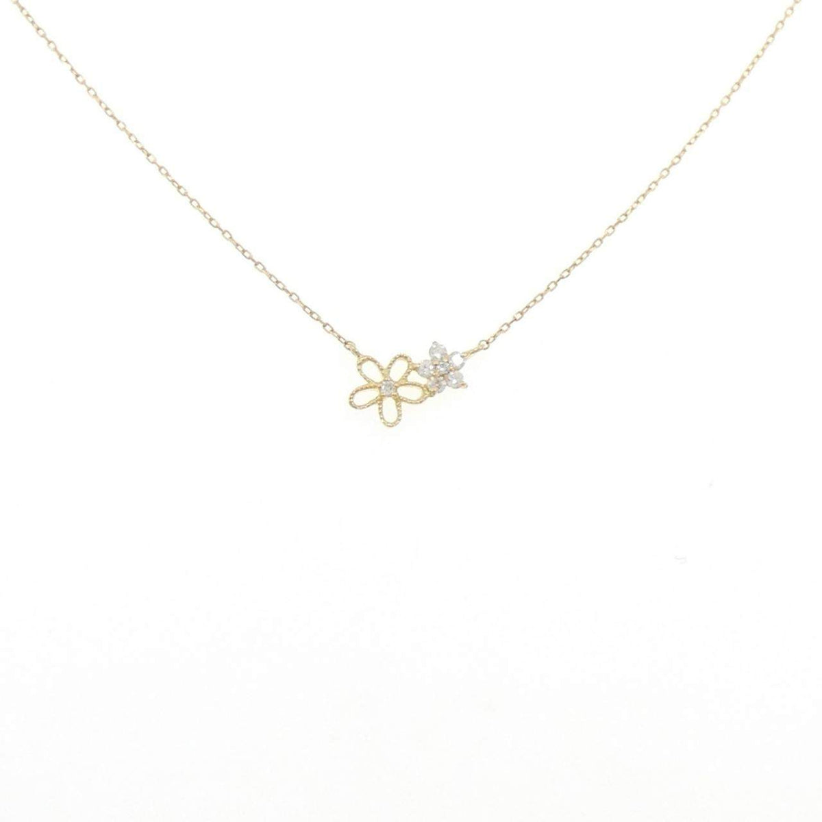 Au750 フラワー ダイヤモンド ネックレス