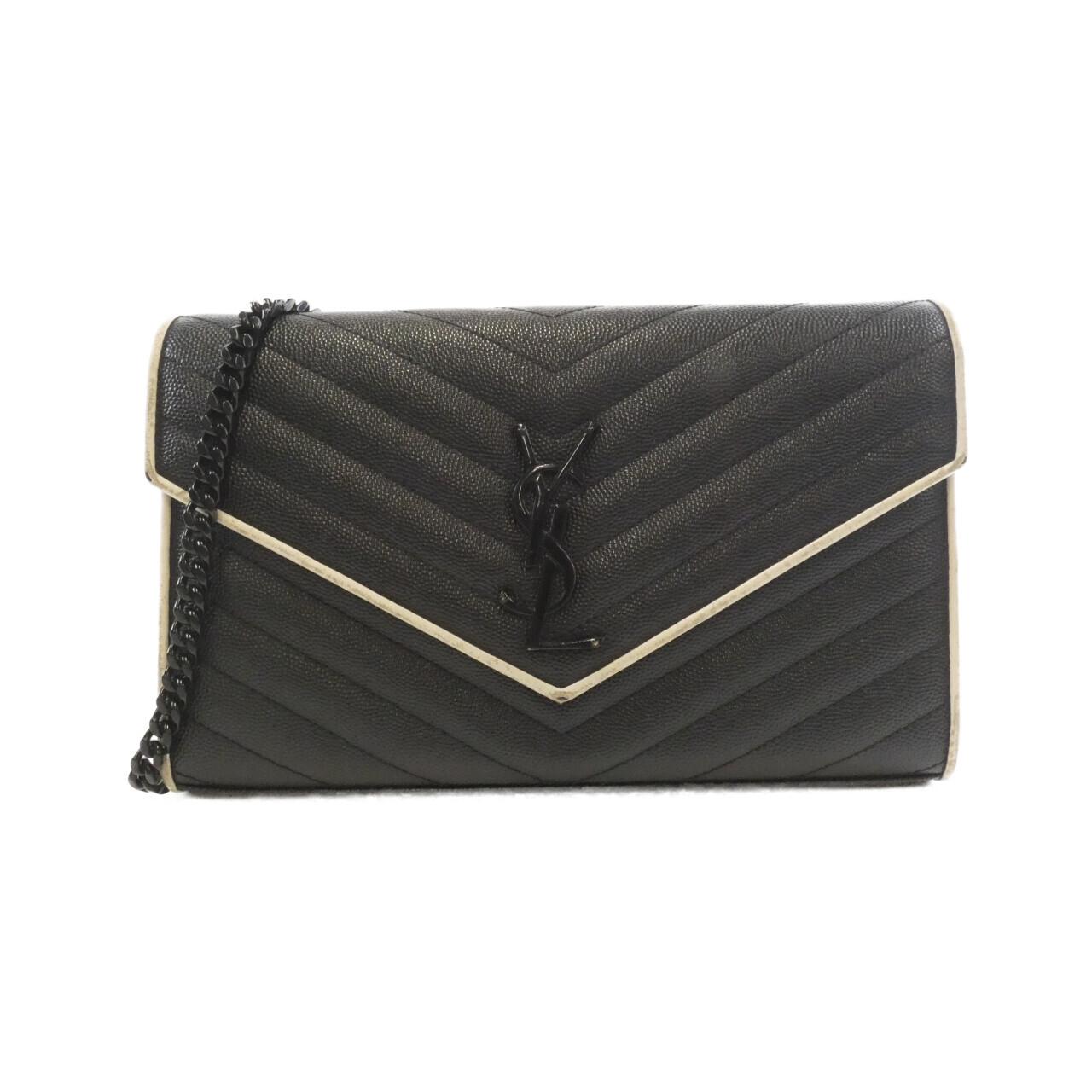 サン ローラン 377828 BOWC8 カーフ チェーン ウォレット