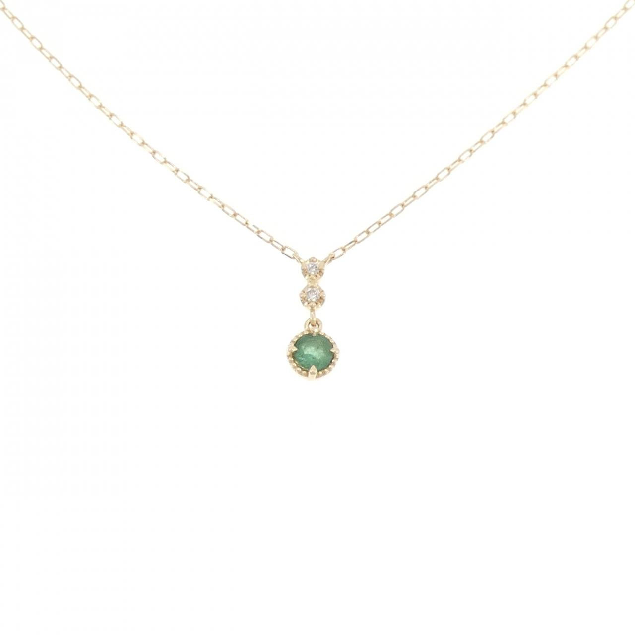 ヨンドシー Au750エメラルドダイヤモンドネックレス