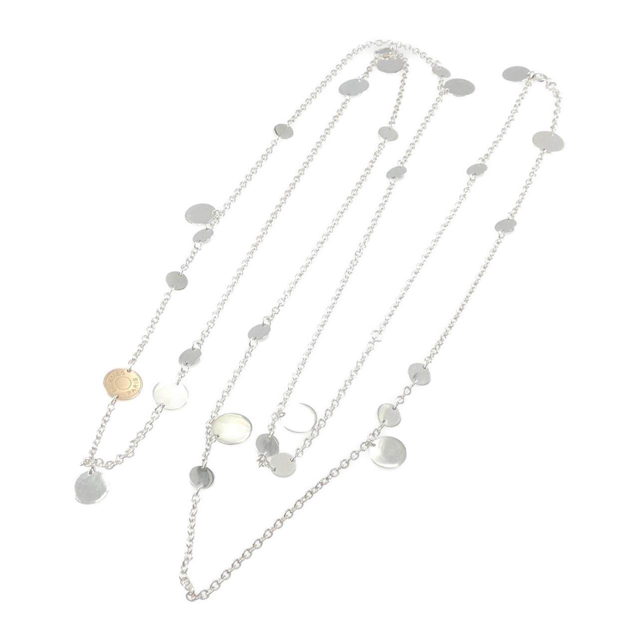 エルメス エクスリブリス 925シルバー 750ピンクゴールド ネックレス