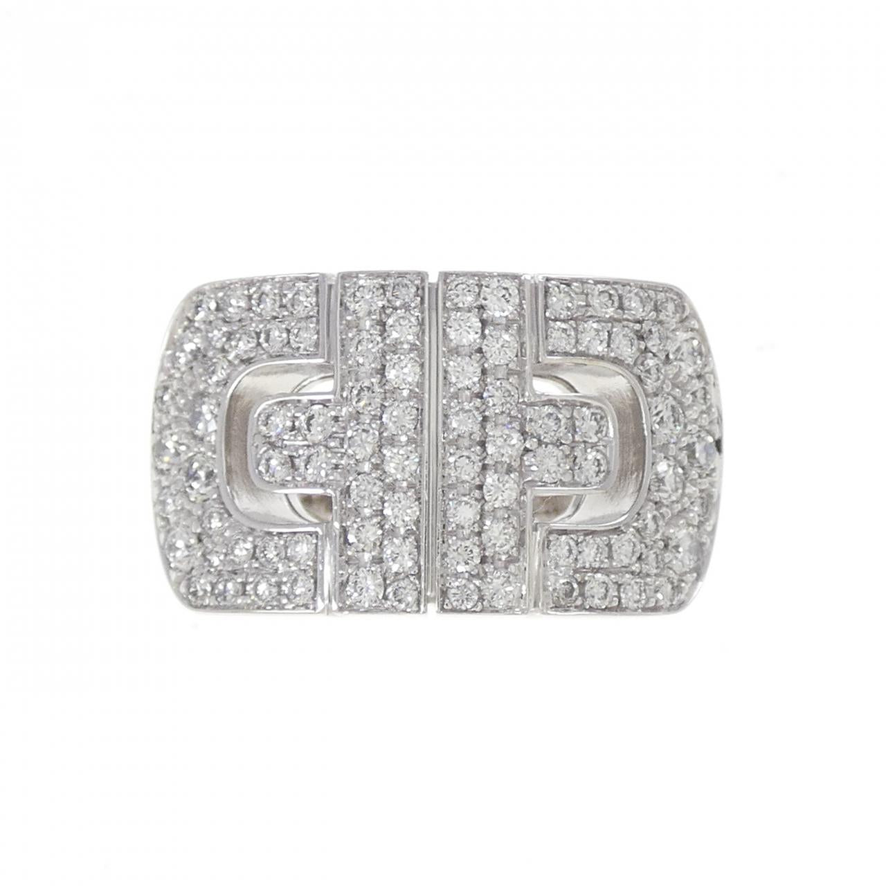 ブルガリ パレンテシ 750ホワイトゴールド ダイヤモンド リング 13号