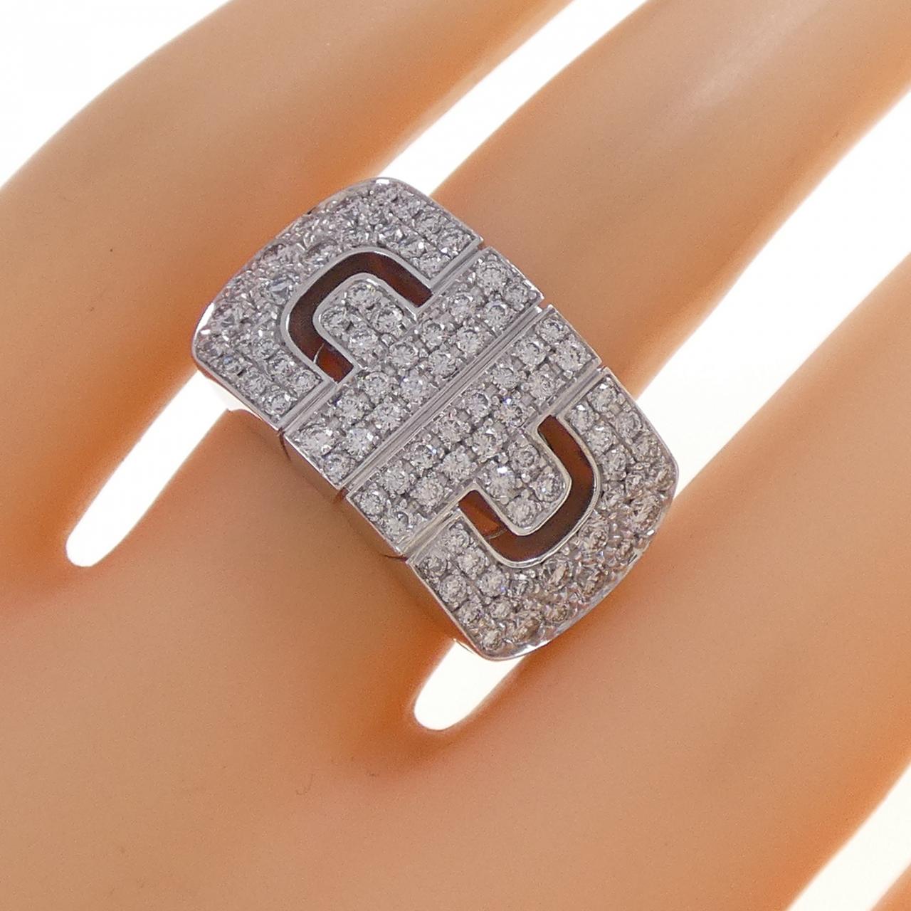 ブルガリ パレンテシ 750ホワイトゴールド ダイヤモンド リング 13号