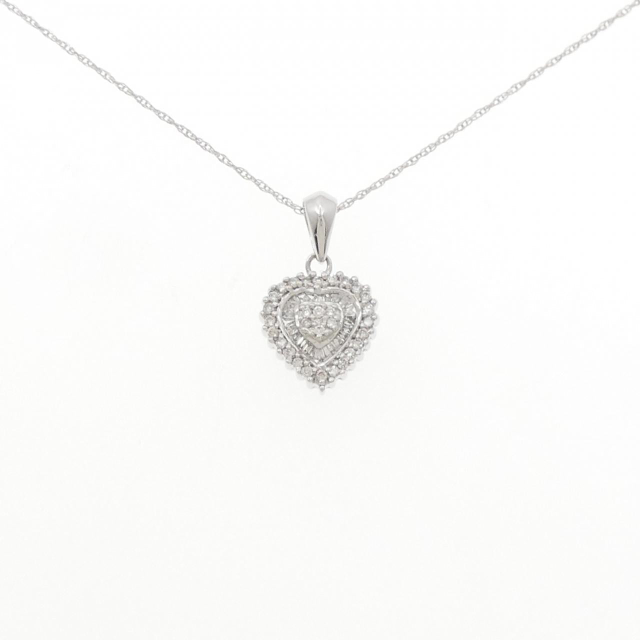 14K ホワイト ゴールド ダイヤモンド ネックレス