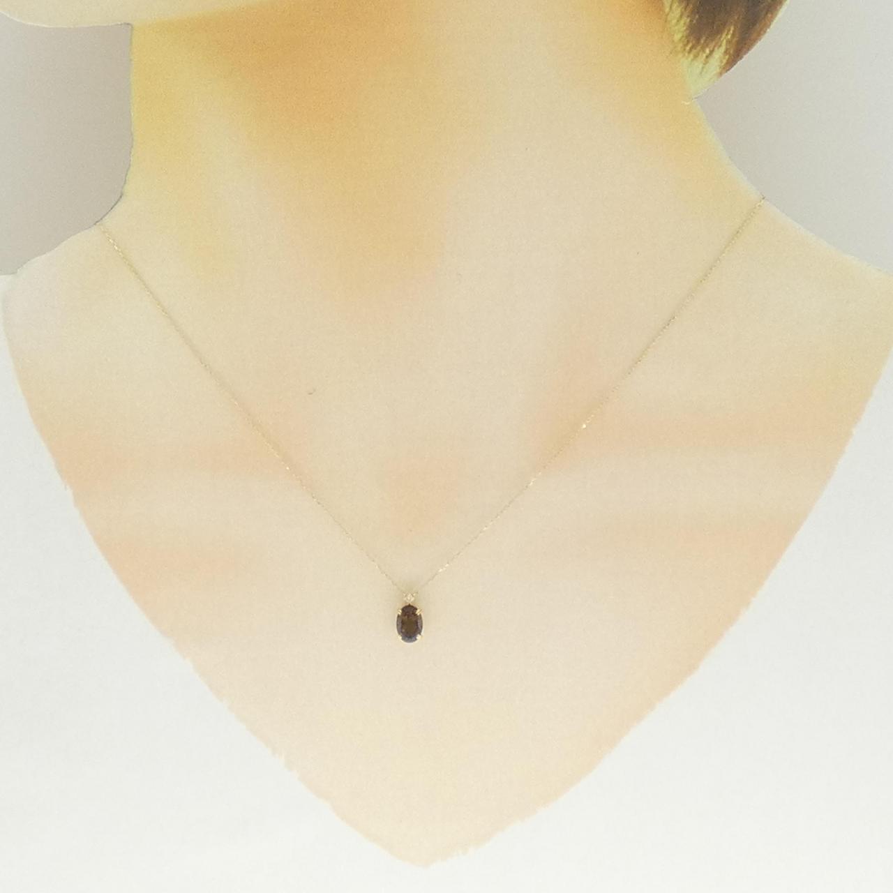 ヨンドシー Au750 スモーキークオーツ ダイヤモンド ネックレス
