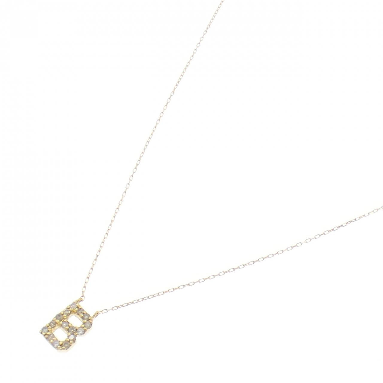 Au750イニシャルBダイヤモンドネックレス