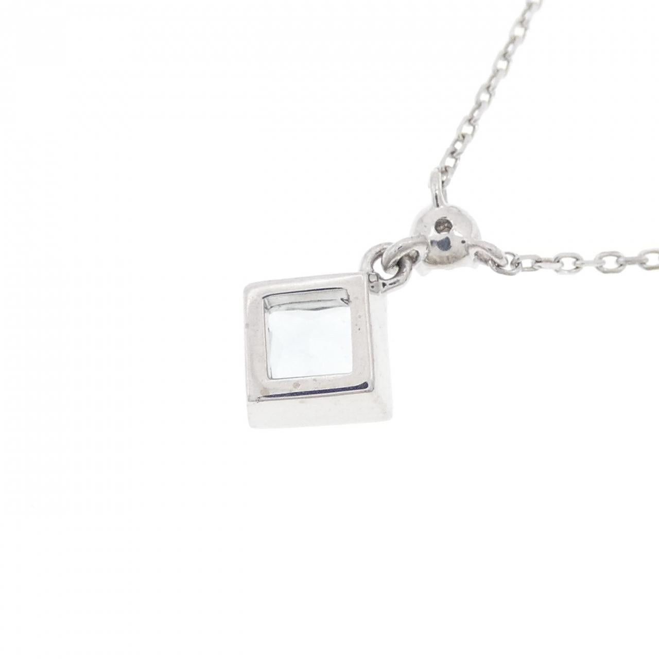 ヨンドシー Au750ホワイトゴールド アクアマリン ダイヤモンド ネックレス