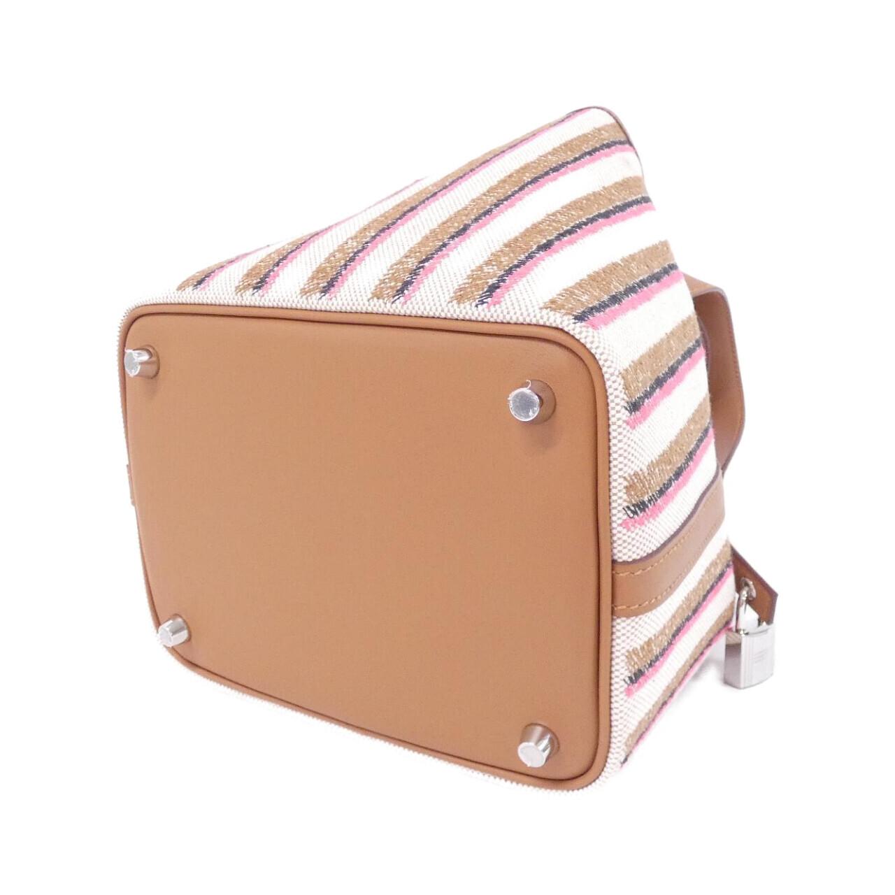 エルメス COUVERTURE LIGNES ピコタンロックPM トワルアッシュ スイフト ハンドバッグ