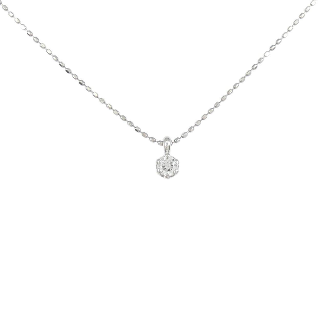 PT900 PT850 プラチナ ソリティア ダイヤモンドネックレス 0.1ct