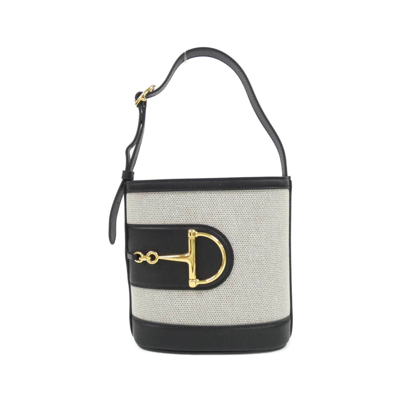 グッチ GUCCI 73 キャンバスレザーショルダーバッグ
