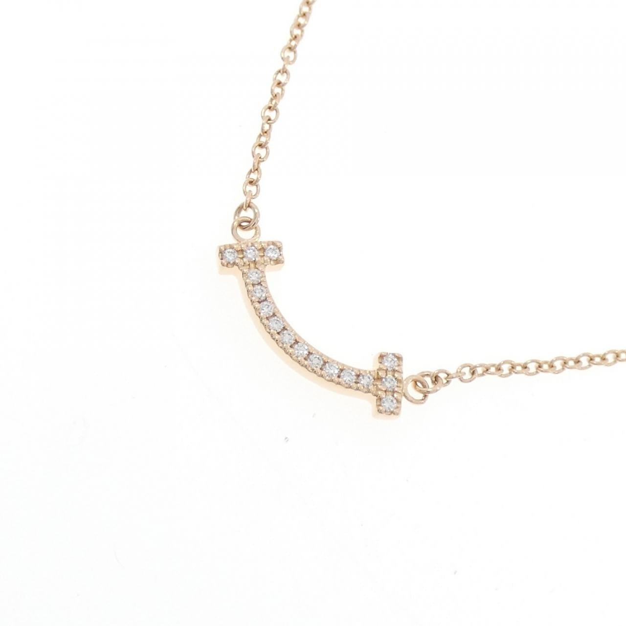 ティファニー Tスマイル ミニ 750ピンクゴールド ダイヤモンド ネックレス