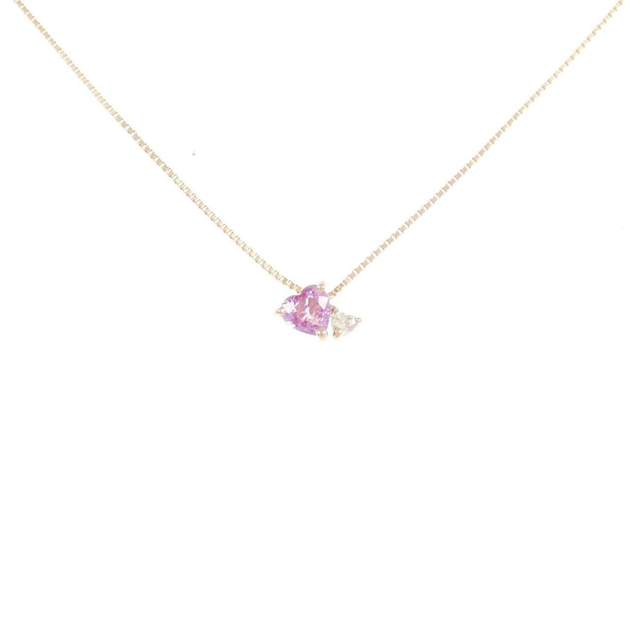 K18ピンクゴールド サファイア ダイヤモンド ネックレス