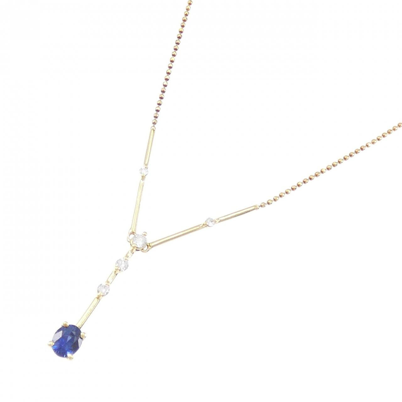 Au750 サファイア ダイヤモンド ネックレス