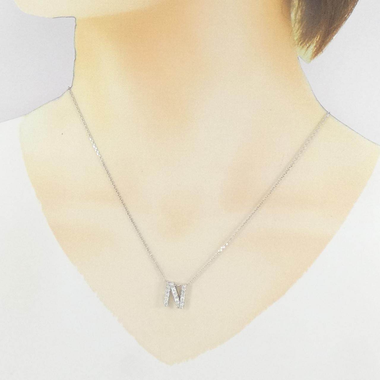 Au750ダイヤモンドイニシャルNネックレス