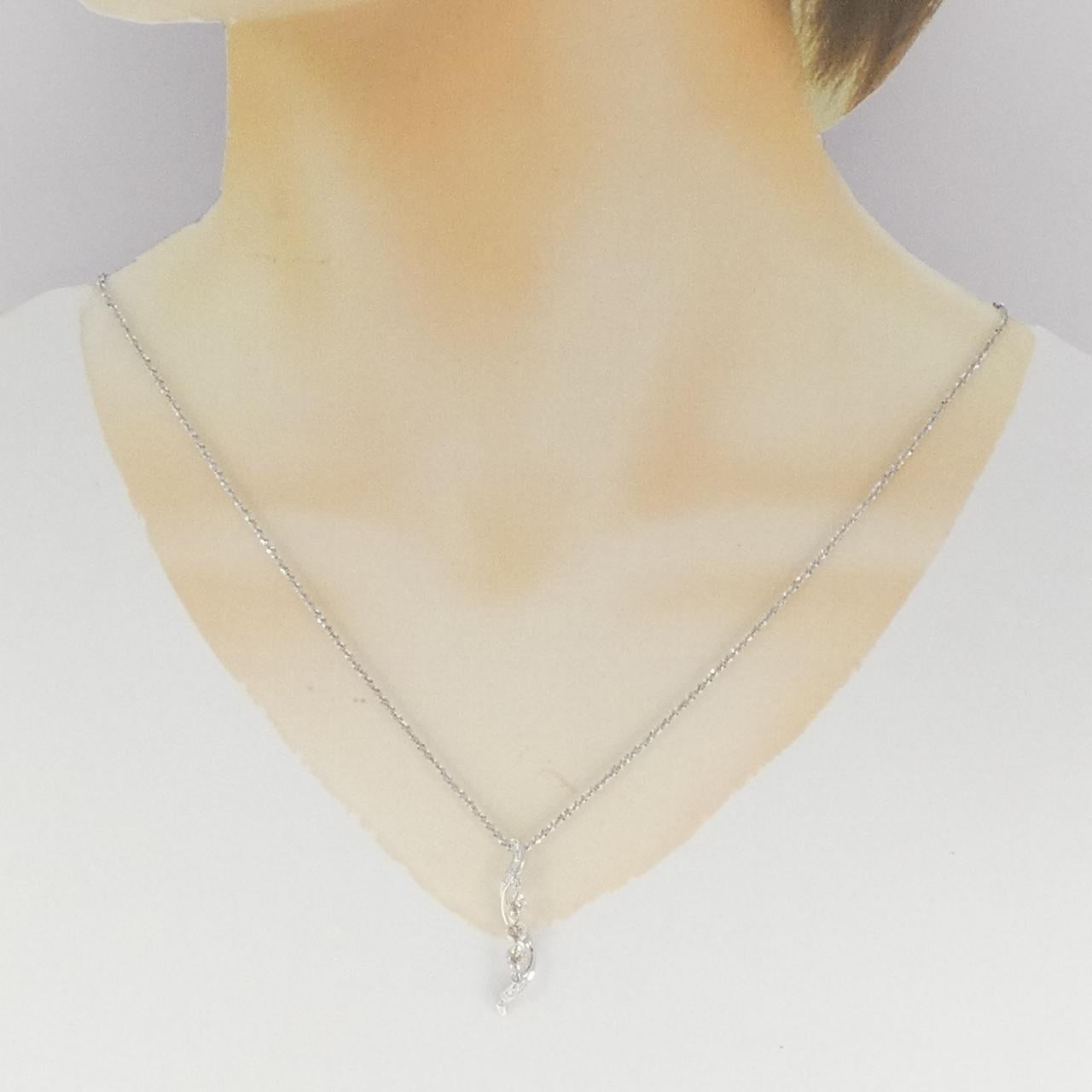 K18ホワイトゴールド ダイヤモンド ネックレス