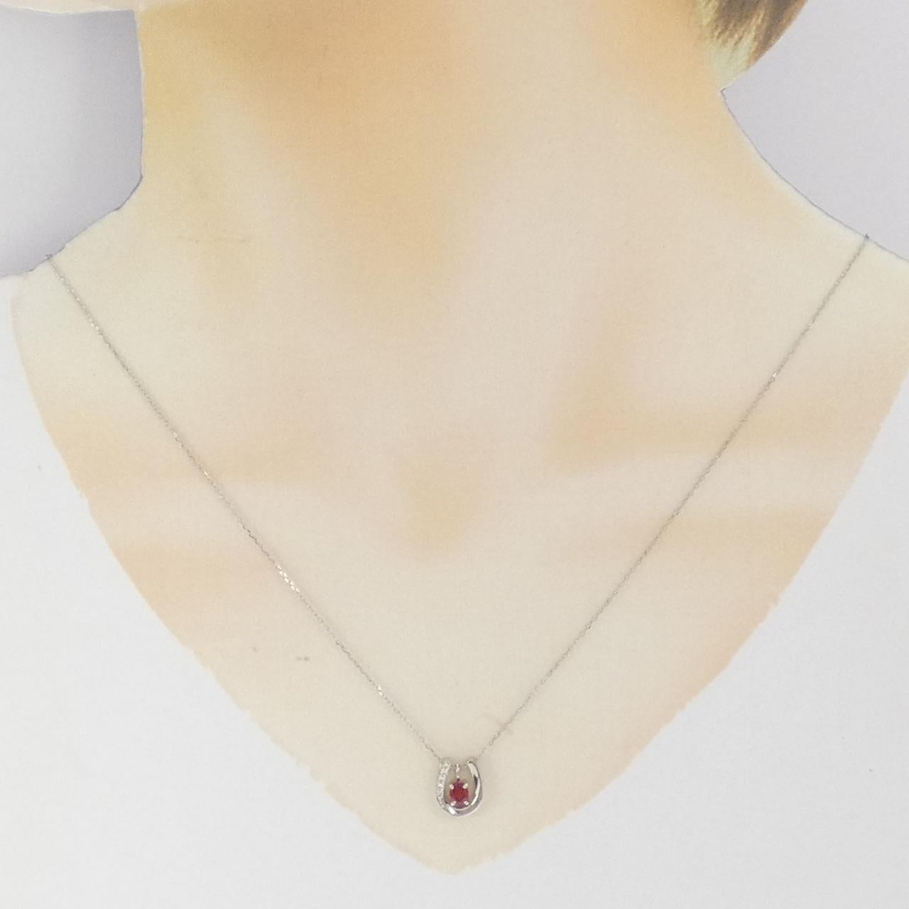 Pt900/Pt850 サファイア ダイヤモンド ネックレス