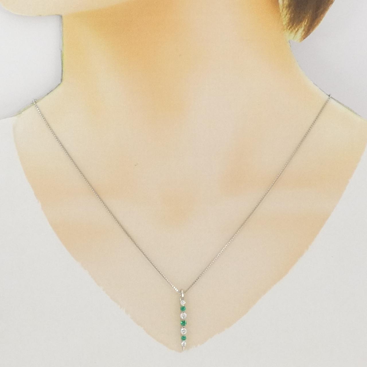 PT900 PT850 エメラルドダイヤネックレス