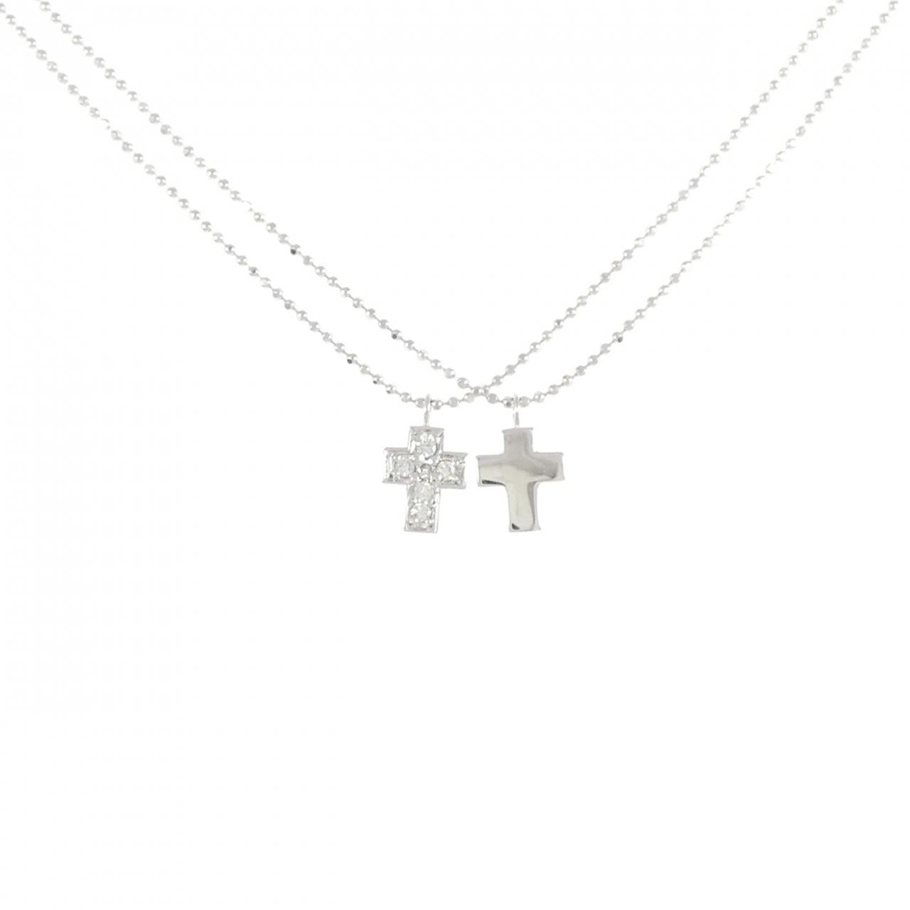 Au750 クロス ダイヤモンド ネックレス
