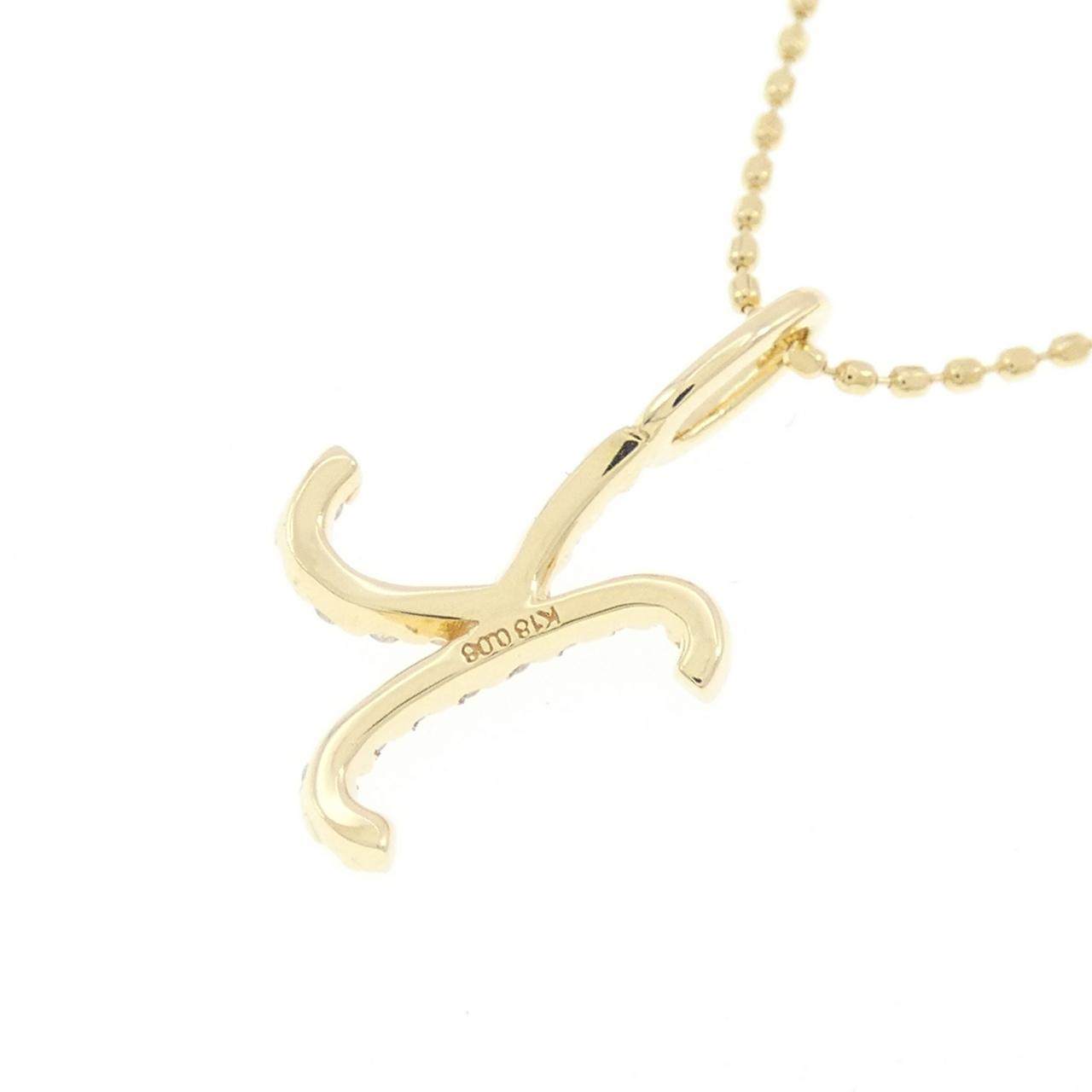 Au750 ダイヤモンド イニシャルK ネックレス